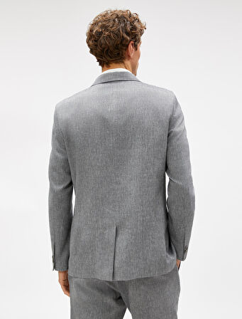 Yazlık Ceket Blazer Cep Detaylı Düğmeli