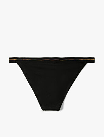 Brazilian Külot Slogan Baskılı Ribanalı Çizgi Detaylı