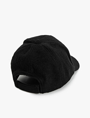 Cap Şapka Slogan İşlemeli Yün Karışımlı