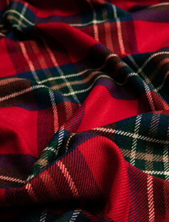 Şal Ekose Püsküllü Yumuşak Dokulu