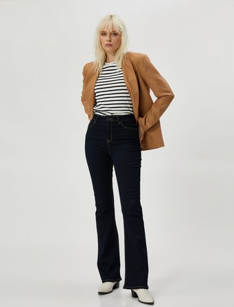 İspanyol Kot Pantolon Normal Bel - Flare Jean