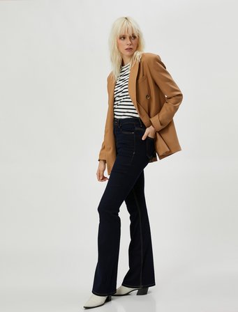 İspanyol Kot Pantolon Normal Bel - Flare Jean