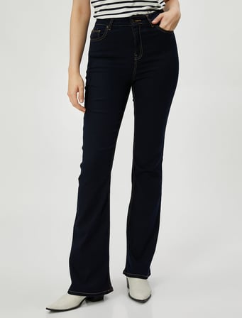 İspanyol Kot Pantolon Normal Bel - Flare Jean
