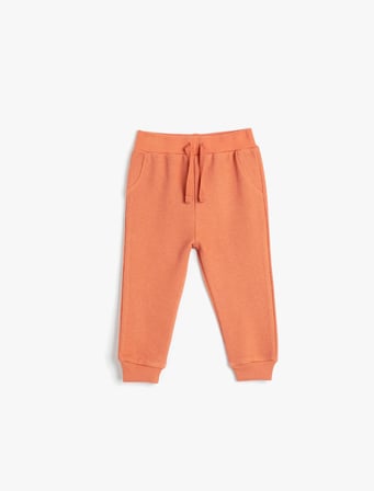 basic jogger eşofman altı beli bağlamalı kaşkorse pamuklu
