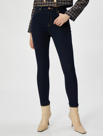 Yüksek Bel Kot Pantolon Dar Paça - Carmen Jeans
