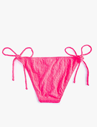 Çiçek Dokulu Bikini Altı Normal Bel Bağlama Detaylı