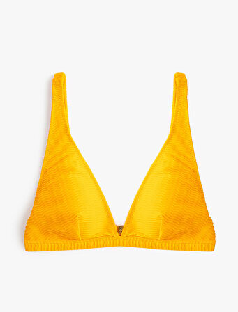 Üçgen Bikini Üstü Dokulu Kalın Askılı