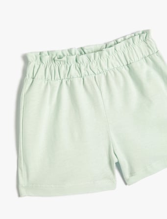 Basic Şort Beli Lastikli Pamuklu
