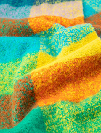 Şal Püsküllü Yumuşak Dokulu Çok Renkli