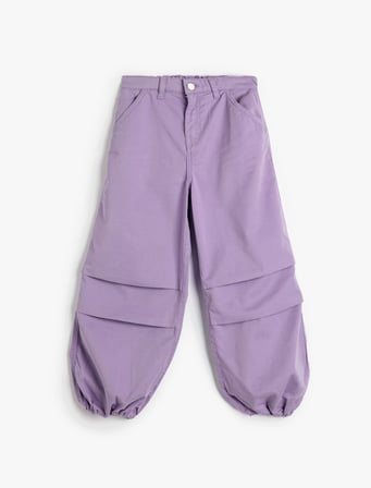 Paraşüt Kot Pantolon Pamuklu Beli Lastikli Cepli - Parachute Jean