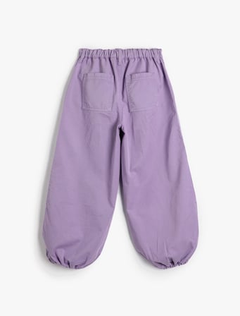 Paraşüt Kot Pantolon Pamuklu Beli Lastikli Cepli - Parachute Jean
