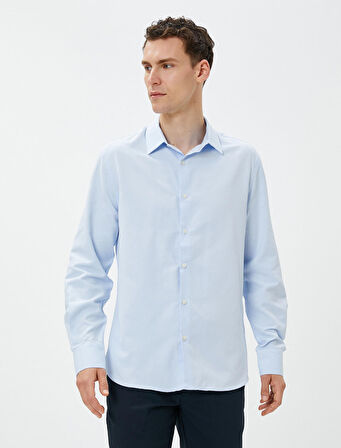 Basic Gömlek Klasik Yaka Uzun Kollu Düğmeli Non Iron