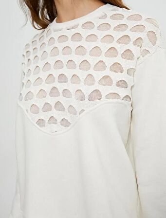 4WAK10057EK Koton Kadın  Sweat EKRU