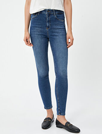 Yüksek Bel Toparlayıcı Kot Pantolon Dar Paça Dar Kesim - Carmen Jean