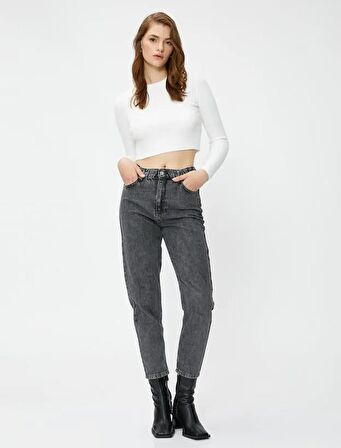 4Wal40047Md Koton Trousers Kadın Jean Pantolon SİYAH
