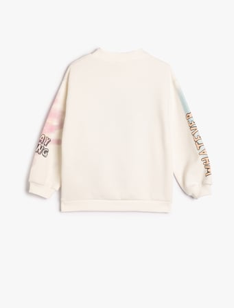 Sweatshirt Dik Yuvarlak Yaka Grafiti Baskılı Uzun Kollu
