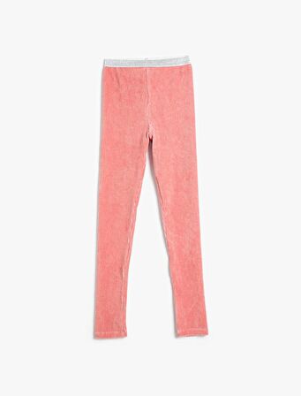4WKG40060AK Koton Kız Çocuk  Tayt PEMBE
