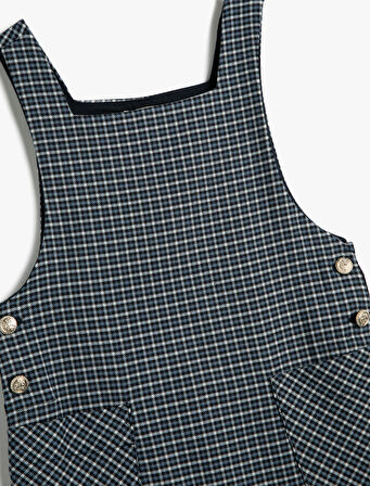 Jile Elbise Cep ve Düğme Detaylı Pamuklu