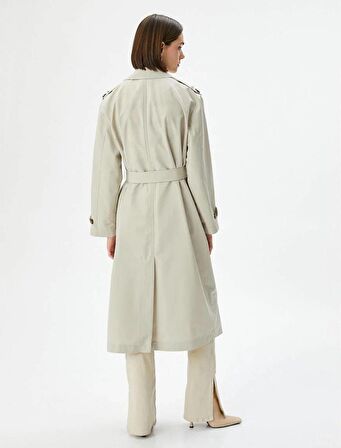 4WAK00145EW Koton Kadın Trençkot BEJ