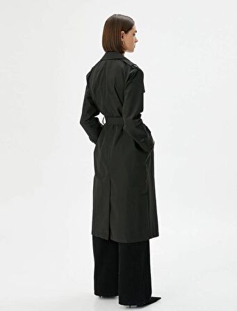 4WAK00145EW Koton Kadın Trençkot SİYAH