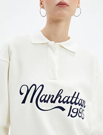 4WAL10198IK Koton Kadın  Sweat EKRU