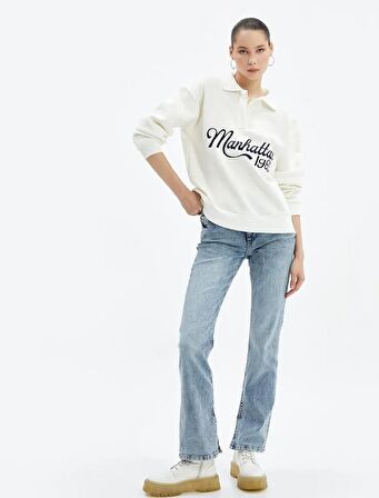 4WAL10198IK Koton Kadın  Sweat EKRU