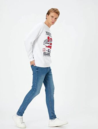 4WAM40187ND Koton Skinny MICHAEL Erkek  Jean Pantolon ORTA İNDİGO