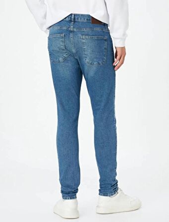 4WAM40187ND Koton Skinny MICHAEL Erkek  Jean Pantolon ORTA İNDİGO