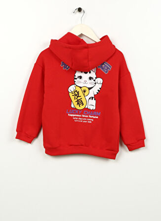 Koton Kırmızı Kız Çocuk Uzun Kollu Baskılı Sweatshirt 4WKG10261AK