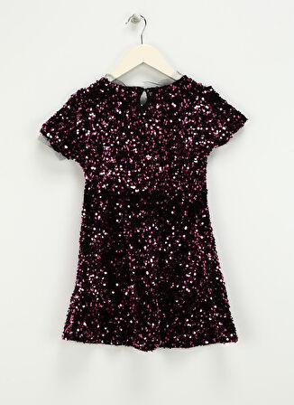 Koton Pullu Mor Kız Çocuk Kısa Elbise 4WKG80036AK