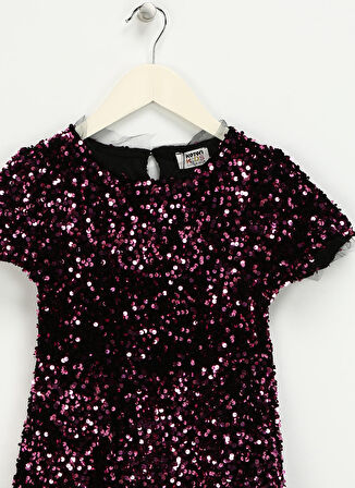 Koton Pullu Mor Kız Çocuk Kısa Elbise 4WKG80036AK