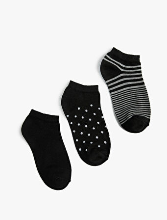 Puantiyeli 3'lü Patik Çorap Seti