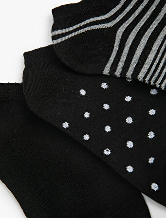 Puantiyeli 3'lü Patik Çorap Seti