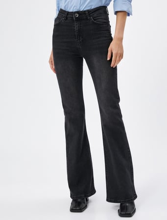 İspanyol Kot Pantolon Normal Bel - Victoria Jean
