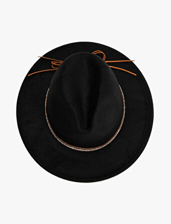 Fötr Şapka Kurdele Detaylı