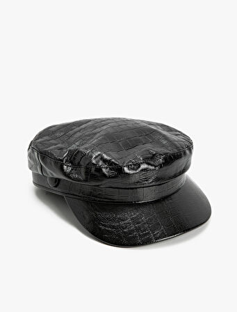 Kasket Şapka Suni Deri