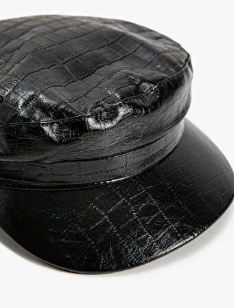 Kasket Şapka Suni Deri