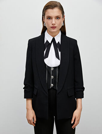 Basic Blazer Ceket Kapaklı Cepli