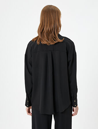 Uzun Kollu Gömlek Düğmeli Klasik Yaka