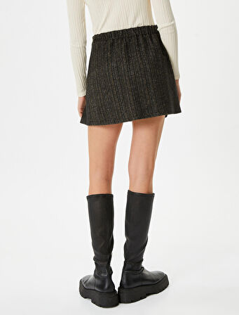 Mini Pileli Şort Etek Yumuşak Dokulu Kalın