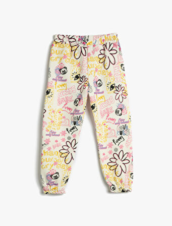 Jogger Eşofman Altı Beli Lastikli Cepli Grafiti Baskılı