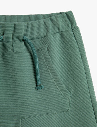Basic Jogger Eşofman Altı Beli Bağlamalı Dokulu Pamuklu