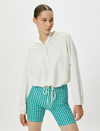 Modal Kumaş Spor Kapşonlu Sweatshirt Bol Kalıp Yumuşak Tuşe Dokulu