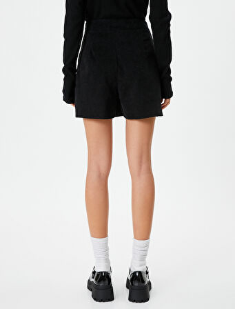 Mini Şort Etek Fitilli Kadife 