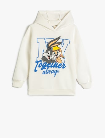 Bugs Bunny ve Lola Bunny Sweat Lisanslı Kapüşonlu Şardonlu