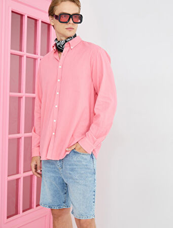 Kot Şort Bermuda Cep Detaylı Düğmeli Pamuklu