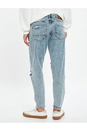 Erkek Açik Indigo Jeans