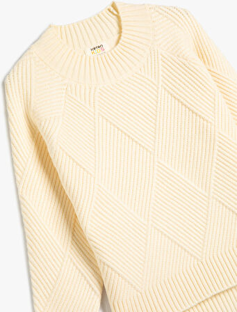 Kazak Yuvarlak Yaka Uzun Kollu Dokulu 