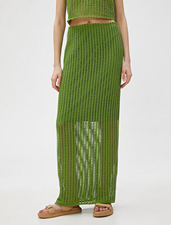 Fileli Midi Etek Yırtmaçlı Astarlı