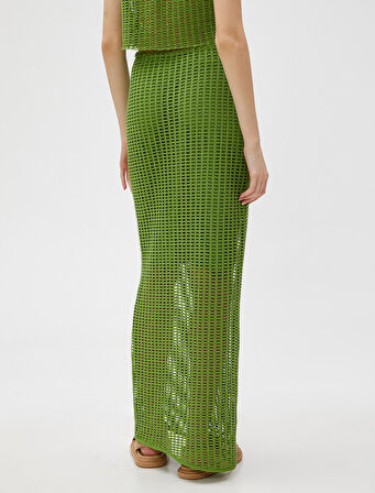 Fileli Midi Etek Yırtmaçlı Astarlı